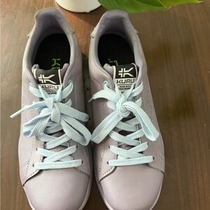 KURU Women's Lavender Sneakers with Pale Blue Laces